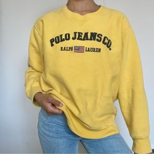 Vintage Polo Ralph Lauren Jeans American Flag Crewneck Sweatshirt